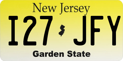 NJ license plate I27JFY