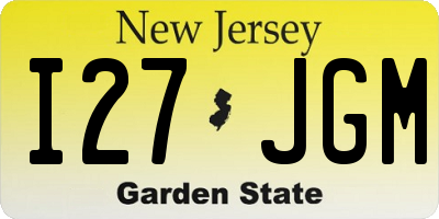 NJ license plate I27JGM