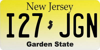 NJ license plate I27JGN