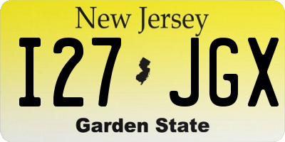 NJ license plate I27JGX