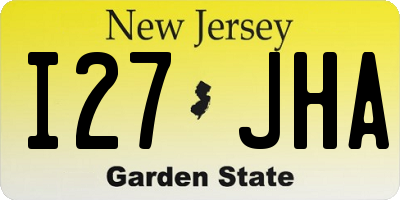 NJ license plate I27JHA