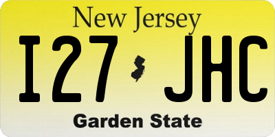 NJ license plate I27JHC