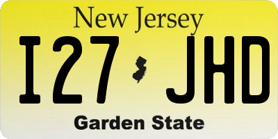 NJ license plate I27JHD