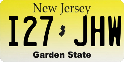 NJ license plate I27JHW