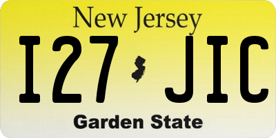 NJ license plate I27JIC
