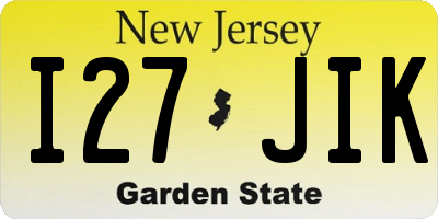 NJ license plate I27JIK