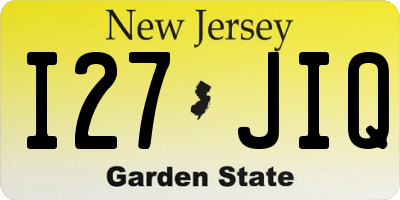 NJ license plate I27JIQ