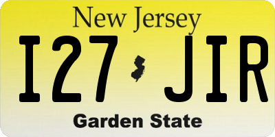 NJ license plate I27JIR