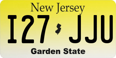 NJ license plate I27JJU