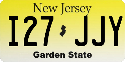 NJ license plate I27JJY