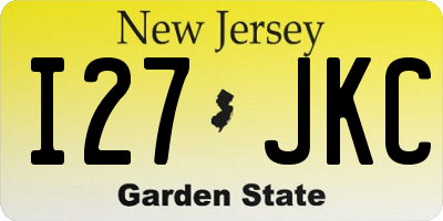 NJ license plate I27JKC