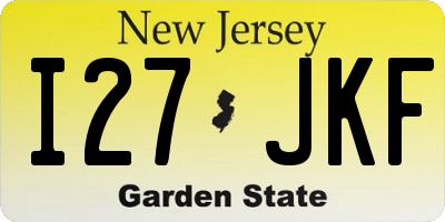 NJ license plate I27JKF