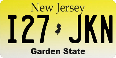 NJ license plate I27JKN