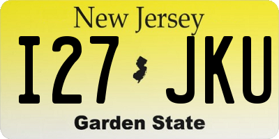 NJ license plate I27JKU