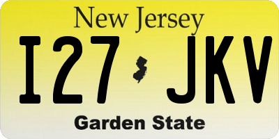 NJ license plate I27JKV