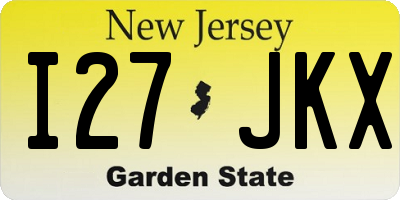 NJ license plate I27JKX
