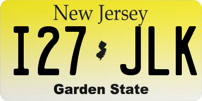 NJ license plate I27JLK