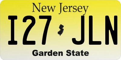 NJ license plate I27JLN