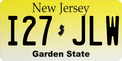 NJ license plate I27JLW