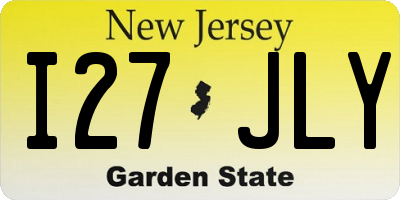NJ license plate I27JLY