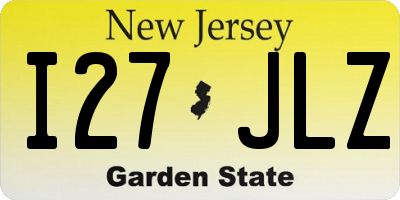 NJ license plate I27JLZ