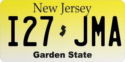 NJ license plate I27JMA