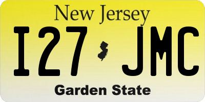 NJ license plate I27JMC