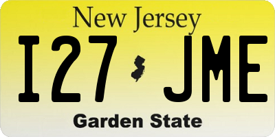 NJ license plate I27JME