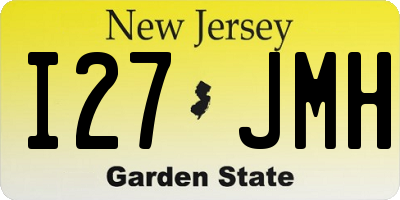 NJ license plate I27JMH