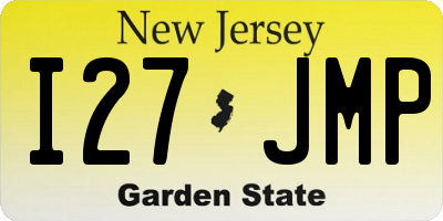 NJ license plate I27JMP