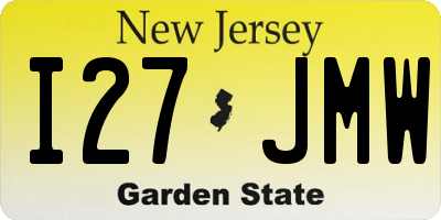 NJ license plate I27JMW