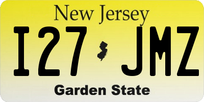 NJ license plate I27JMZ