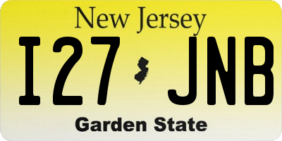 NJ license plate I27JNB
