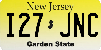 NJ license plate I27JNC
