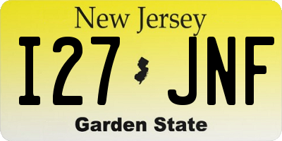 NJ license plate I27JNF