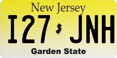 NJ license plate I27JNH