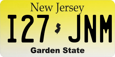 NJ license plate I27JNM