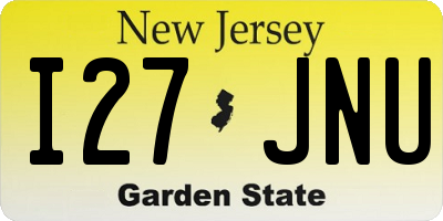 NJ license plate I27JNU