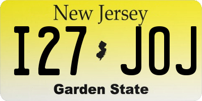 NJ license plate I27JOJ