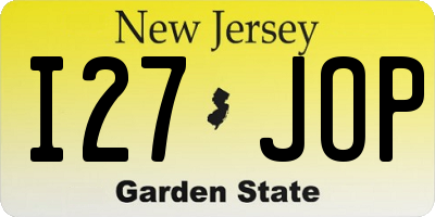 NJ license plate I27JOP