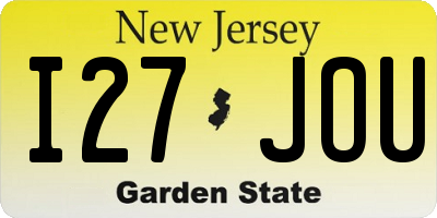 NJ license plate I27JOU