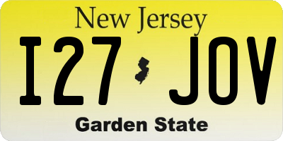NJ license plate I27JOV
