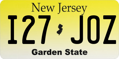 NJ license plate I27JOZ