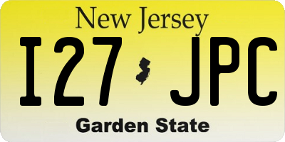 NJ license plate I27JPC