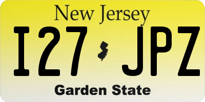 NJ license plate I27JPZ