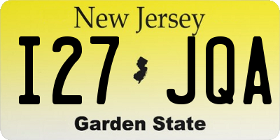 NJ license plate I27JQA