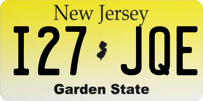NJ license plate I27JQE