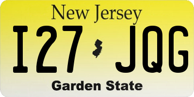 NJ license plate I27JQG