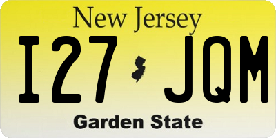 NJ license plate I27JQM