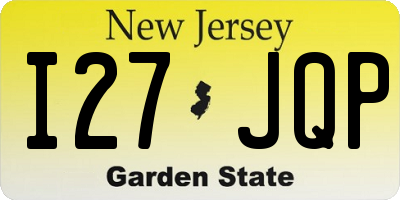 NJ license plate I27JQP